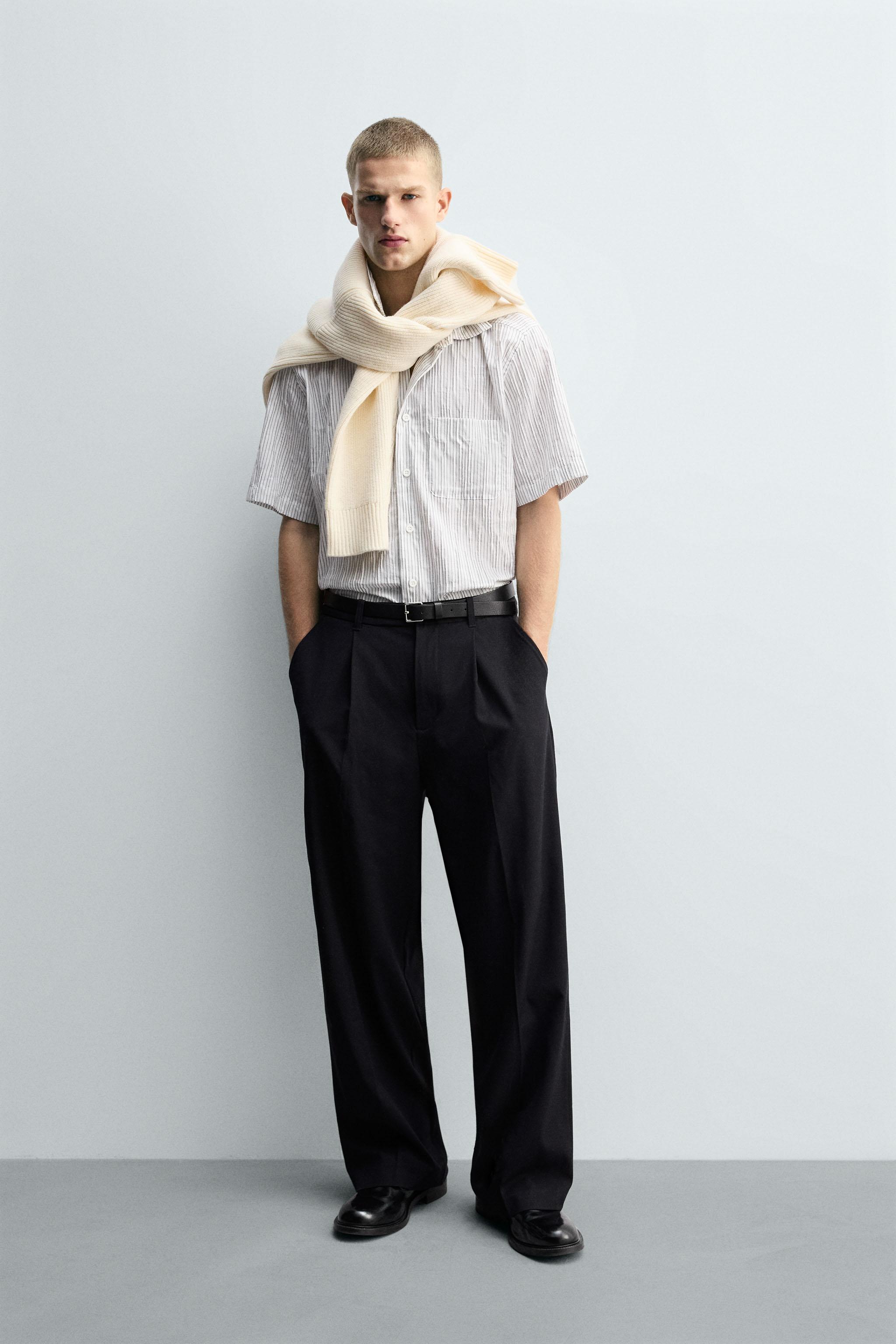 IRREGULAR STRIPED JACQUARD SHIRT